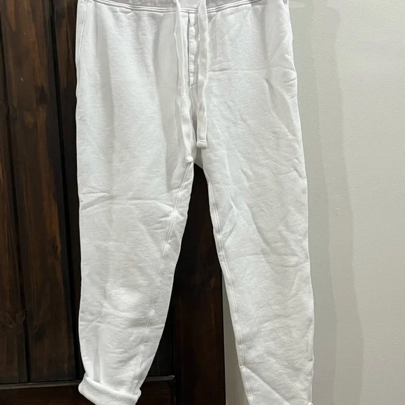 Frank and Eileen white raw edge hem cotton loungers small EUC - Picture 6 of 6